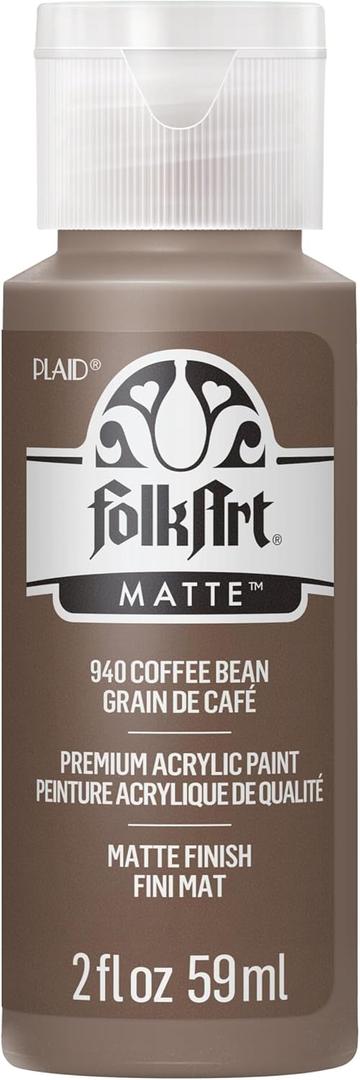 FolkArt Acrylic Paint in Assorted Colors (2 oz), 940, Coffee Bean