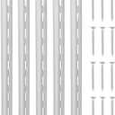 VEVOR Shelf Pilaster, 39-inch 10 Pack, Upright Wall Shelving System, Heavy Duty Support System Single Slot Shelf Rails, 40 Screws Included, Suitable for Cabinet Closet Organization Storage, Silver