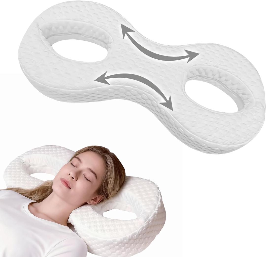 Face Pillow for Wrinkles, Anti Wrinkle Pillow for Beauty Sleep, Memory Foam Side Sleep Beauty Pillow for Protect Your Hair and Skin (White)