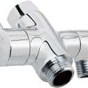Brass Shower Arm Diverter Valve for Handheld Shower Head and Fixed Spray Head G1/2 3 Way Universal Bathroom System Component Replacement Part, Polished Chrome