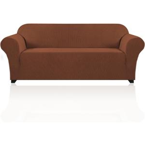 PrinceDeco Couch Covers for 3 Cushion Couch Sofa Pet Friendly Extra Large Couch Cover for Oversized Sofa Washable Furniture Protector Fitted Sofa Slipcovers Stay in Place(XL Sofa, Caramel)