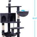 Hey-brother Cat Tree with Large Hammock, Multi-Level Cat Tower for Indoor Cats, Cat Condo with Sisal-Covered Scratching Posts and Top Perch, Smoky Gray MPJ050G