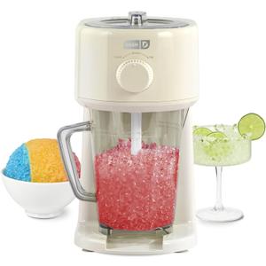 Dash Deluxe Shaved Ice & Slushy Maker with Serving Pitcher, 1L, Multi-Purpose Ice Shaver Machine for Homemade Shaved Ice, Snow Cones, Slushies, Cocktails & More - Cream