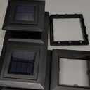 Dynaming 2 Pack Solar Post Cap Lights Outdoor with Flickering Flame Light, Fence Post Solar Lights Fit for 4x4 5x5 6x6 Vinyl/Wooden Posts, High Brightness SMD LED Lighting Decor for Garden Deck Patio (Black)