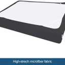 Box Spring Cover with Smooth and Elastic Woven Material, Alternates for Bed Skirt, King Size Only, Wrinkle & Fading Resistant, Washable, Dustproof, Black