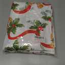 SASTYBALE Christmas Tablecloths Rectangular, Jacquard Table Cloth Printed with Jingle Bells & Holly Leaves, Stain Resistant Table Cover for Holiday Party Picnic Dinner Decor (Rectangle, 60" x 120")