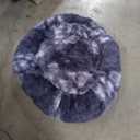 Oval Calming Donut Cuddler Dog Bed,Shag Faux Fur Cat Bed Washable Round Pillow Pet Bed(30"/36"/43") for Small Medium Dogs (XL(36"x27"x7"), Grey2021)