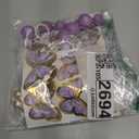 Knana 48PCS Purple Butterfly Cake Topper Set - Purple Balls, Crown, Butterfly, Pearl Bow & Gold Birthday Topper - Non-Edible Cake Decorations for Wedding, Baby Shower, Birthday Parties