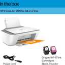 HP DeskJet 2755e Wireless Color Inkjet-Printer, Print, scan, Copy, Easy Setup, Mobile Printing, Best-for Home, 6 Month Instant Ink Trial Included, White 