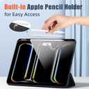 New Compatible with iPad Pro 13 inch Case M5 2025/M4 2024 with Built-in Pencil Holder, Kidopire for iPad Pro 13 Case with Clear Back Shell, Support Pencil Pro & Pencil USB-C, Auto Wake/Sleep, Black