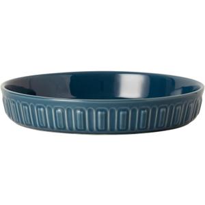 Fun Elements Shallow Dog Bowls, 10.5" Ceramic Large Food Plate for Small, Medium and Large Breeds, Non-Slip, Flat and Wide, Dishwasher Safe, Suitable for Dogs and Cats (Blue)