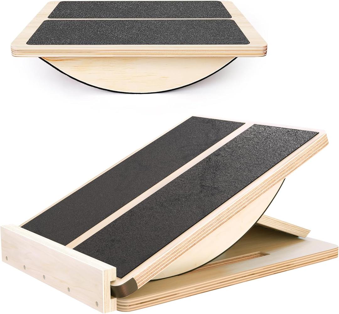 Professional Slant Board, Adjustable Incline Board and Calf Stretcher, Slant Board for Calf Stretching, Calf Stretch Board (2-in-1 Slant Board & Balance Board)