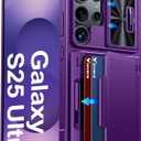 Vizvera for Samsung Galaxy S25 Ultra Case Wallet RFID [Cards Holder][Camera Cover][Edge Raised] Full Body Rugged Shockproof Silicone Protective Phone Case for Galaxy S25 Ultra 6.9" 2025(Purple)