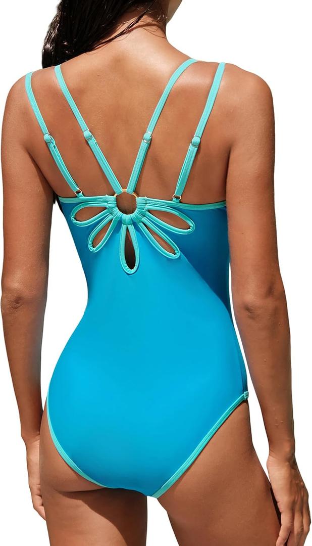 ZAFUL Women's One Piece Cutout Swimsuits Tummy Control Slimming Bathing Suit Beach Summer Swim Outfits 2026, Medium