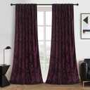 Purple Velvet Curtains, Back Tab Drapes/Window Treatments for Living Room,Bedroom (2 Pieces, 96 inches Long)