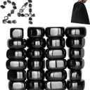 24Pcs Black Fridge Hematite Magnetic Stones Kit, DIY Irregular Polished Refrigerator Magnets for Home Office Kitchen, Educational Science Kit for Wall Stickers, Building Gadgets for Gift