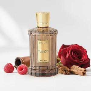 ROMASS Nomadic Night Eau de Parfum Spray - 3.4oz/100ml, Unisex Fragrance with Smoked Oud, Desert Sage, Rose & Raspberry Notes, Warm Woody Scent (brown)