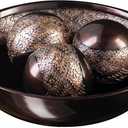 Creative Scents Dublin Brown Decorative Bowl with Orbs Set - Centerpiece Table Decorations - Coffee Table Decor - Home Decorations for Living Room Decor, Table Centerpieces for Dining Room Table