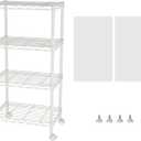 SINGAYE 4 Small Shelves Storage Shelf Wire Shelving Unit Metal Shelf Adjustable Organizers Storage Shelving with Wheels for Bathroom Laundry Room Kitchen Pantry