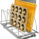 LYNK PROFESSIONAL Pull Out Cutting Board, Cookie Sheet, and Baking Pan Organizer Rack - Lifetime Ltd, Slide Out Kitchen Cabinet Storage Organizers 10 x 21 Deep - Pullout Shelf, Chrome (10w x 21d x 9.6h -inch)