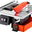 VEVOR 7-inch 65Mn Steel Blade, Wet Tile Saw, 3500 RPM Induction Motor, Tile Cutter Wet Saw with Water Reservoir, 0-45 Degrees Miter Angle for Cutting Tiles and Stones, for DIY Enthusiasts