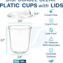Homestockplus 100 Pack 12 oz BPA-Free Clear Plastic Cups with Sip Lids - Leak-Proof Round Bottom Disposable Iced Coffee Cups for Kids, To-Go Drinks, Smoothies, Juice & Small Portion Cold Beverages