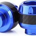 Aramox Carbon Fiber Front Fork Frame Sliders, 2pcs Wheel Crash Protectors for Motorcycles and Scooters in Blue
