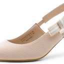 DREAM PAIRS Women's Kitten Heels Slingback Closed Toe Low Pumps Dress Bridal Elegant Wedding Casual Shoes, 7.5