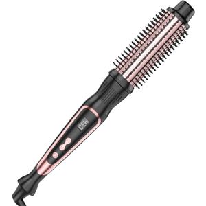 Thermal Brush 1 Inch Curling Iron Volumizing Heated Round Brush Ceramic Tourmaline Heated Hot, Multifunctional Styler Curling Wand (Rose Gold, 1 inch)