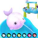 Cordless Water Table Pump, Rechargeable Water Pump with 2 Speed & Light-Up Whale, 3 Hours Non-Stop Fun Summer Outdoor Water Play Toys/Water Table Accessories for Toddlers KidsLED Glare