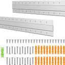 Uniclife 2 Pairs 24 Inch French Cleat Hanger 150 lbs Load Heavy Duty French Cleat Picture Hanger Aluminum Alloy Mirror Hanging Hardware Wall Mounting Bracket Interlocking Z Bar Clip with Bubble Level