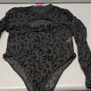 Avidlove Mesh Bodysuit for Women Long Sleeve Body Suit Sexy Tops Cut Out Leotard See Through Shirts Sheer Rave Outfits (Large, Leopard Black)