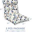 LVTXIII Outdoor Low Back Chair Cushions, Seasonal Replacement Adirondack Chair Cushion with Ties, Patio Waterproof Seat Cushions for Home Garden Use, 21 W x 21 D, Set of 2, Breeze Leaves Beige