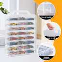 Gbivbe 46 Grids Sewing Organizer, Double Sided Thread Box Storage, Portable Clear Plastic Organizer Box for Embroidery and Sewing Threads, Embroidery Floss, Crafts, Small Toys (Clear,1 Pack)