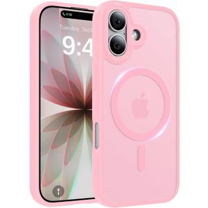 Magnetic for iPhone 17 Case, [Anti-Slip] [Military-Grade Drop Protection] [Camera Protection] Skin-Friendly Slim Translucent Shockproof Protective for iPhone 17 Phone Case, Pink