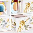 Clastyle 3 pcs Dreamy Animal Cube Storage Unit Boxes Foldable Kallax Box for Shelves Parents Storage Baskets for Book Clothes Toy Organizer, Giraffe, 11.8x11.8x11.8 in