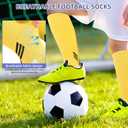 ZEPOHCK 2 Pairs Kids Non Slip Football Knee Length Socks Football/Hockey Grip Socks Suitable For Boys and Girls Aged 6-12 (Yellow)