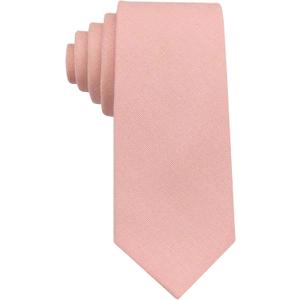 Mens Solid Linen Ties - Slim Pattern Necktie for Men Wedding Groomsmen (Standard 58 ", Ballet Pink)