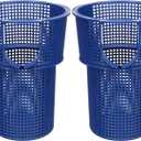 LemonRoad 2 Pcs Pool Pump Basket Replacement Compatible with Superflo Vs Pool Pump Pentair Filter, Skimmer Strainer Basket-Remove Leaves and Debris (Blue)