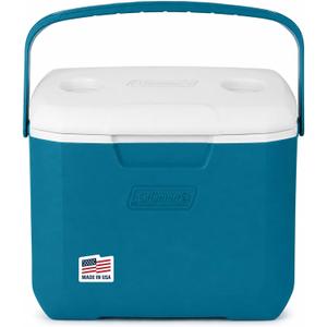 Coleman Chiller 30-Quart Portable Cooler, Insulated, Ocean Blue | TempLock Insulation, Cold for up to 48 hours, Wide-Grip Handle, Great for Tailgates, Picnics, Beach Days