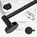 Black Magnetic Curtain Rod for Door:Magnet Curtain Rods for Classroom Whiteboard,Small Adjustable Magnetic Towel Bar,Tool-Free French Magnet Pole with Leather Protective Cover No Drilling 16-28"