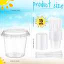 Funnymoom 15 Set 24oz Clear Plastic Drink Buckets with Lids and Straws Disposable Iced Coffee Cups Rum Buckets for Cocktail Parties Smoothie Cup Bulk with Handles for Beach Pool Party Supplies