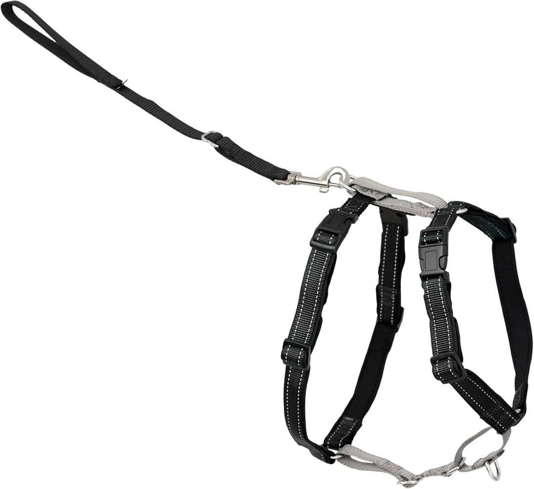 PetSafe 3-in-1 Harness - Comfortable Easy-Walk Dog Chest Harness with Front Leash Attachment to Reduce Pulling, Choking & Gagging - Dog Obedience Gear - Medium - Black