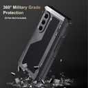 For Samsung Galaxy Z Fold 6 Case with Slim S Pen Holder (2023), Metal Bumper Premium Heavy Duty Shockproof Protective, Hinge Protection, Screen Protector, Rugged Phone Cover 5G, Black