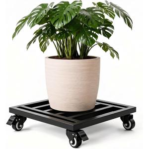 22" Plant Caddy with Wheels, Metal Heavy Duty Plant Stand, 600LB Capacity