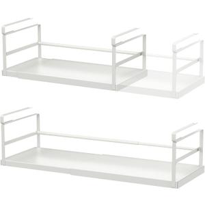 Finnhomy 2 Pack Under Cabinet Organizer, Pantry Organizers and Storage, Under Shelf Basket, Pantry Organization, Expand between16.14-24.8, Light Gray