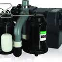 WAYNE - 1/2 HP Basement [Sump] [Pump] System with Integrated Vertical Float Switch and 12 Volt [Battery] Back Up Capability, [Battery] Not Included - Up to 5,100 Gallons Per Hour - Heavy Duty