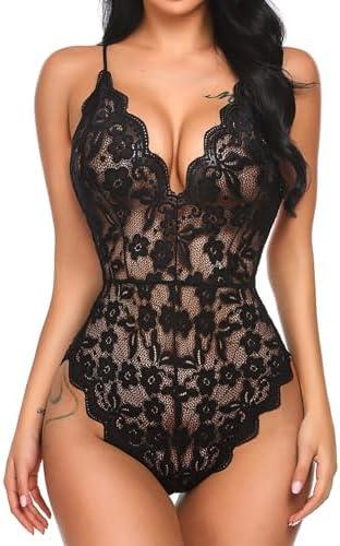 Avidlove Women One Piece Lingerie Deep V Teddy Sexy Lace Bodysuit Snap Crotch Babydoll, S Avidlove Women One Piece Lingerie Deep V Teddy Sexy Lace Bodysuit Snap Crotch Babydoll, S