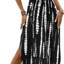 RoseSeek Women's Spaghetti Strap Tie Dye Cami Sun Dress Beach Midi Summer Dresses Resort Wear Vacation Outfits (L)