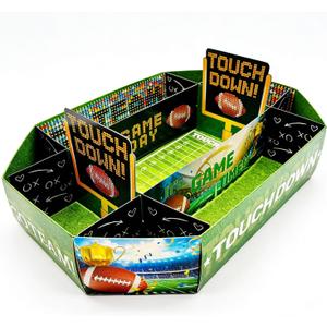Football Party Decorations Supplies Kit - Food Serving Tray Snack Stadium Set for Super Bowl, Game Day, Birthday Decorations, Celebration Snack Tray Box